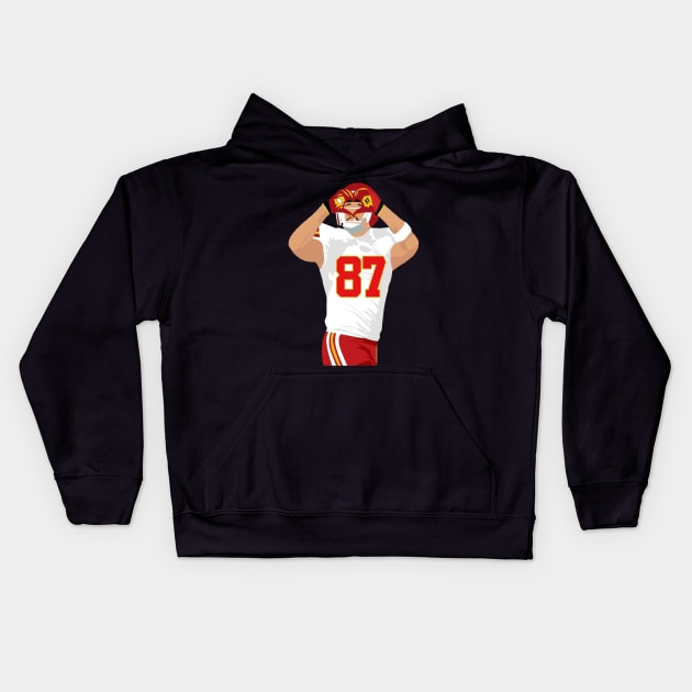 Travis Kelce Heart Hands Kids Hoodie by Utopias